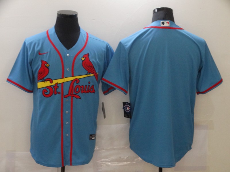 Men's St. Louis Cardinals Light Blue Alternate Blank Jersey